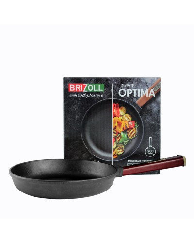 Чавунна сковорода Brizoll Optima-Bordo 260х40 мм. (O2640-P2)