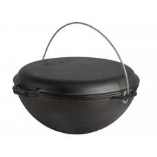 Казан чавунний азіатський Brizoll 12 л з кришкою-сковородою гриль та підставкою (KA12-3S)