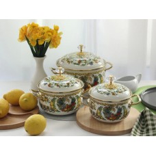 Каструля емальована Elmani VITALY з кришкою, 3,8 л, 20 см (763-021)