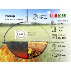 Котел чавунний азіатський Brizoll 4 л (KA04)