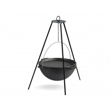 Казан чавунний азіатський Brizoll 15 л з кришкою-сковородою гриль та триножкою (KA15-3T)