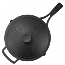 Сковорода чавунна Brizoll 26 см. з литою ручкою та чавунною кришкою (M2660P-1)