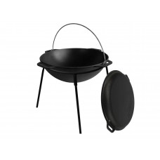 Казан чавунний азіатський Brizoll 10 л з кришкою-сковородою гриль та підставкою (KA10-3S)