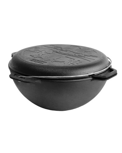 Казан чавунний азіатський Brizoll з кришкою-сковородою 15 л. (KA15-2)