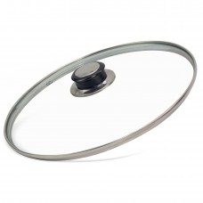 Сковорода чавунна Brizoll 24 см. з литою ручкою та скляною кришкою (M2460P-6)