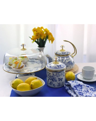 Тортовниця емальована BUTTERFLY Elmani з кришкою на ніжці, 30 см. (763-029)