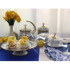 Тортовниця емальована BUTTERFLY Elmani з кришкою на ніжці, 30 см. (763-029)