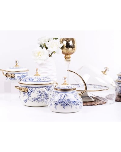 Тортовниця емальована BUTTERFLY Elmani з кришкою на ніжці, 30 см. (763-029)