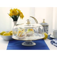 Тортовница эмалированая BUTTERFLY Elmani с крышкой на ножке, 30 см. (763-029)