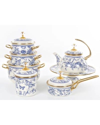 Тортовниця емальована BUTTERFLY Elmani з кришкою на ніжці, 30 см. (763-029)