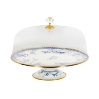 Тортовница эмалированая BUTTERFLY Elmani с крышкой на ножке, 30 см. (763-029)