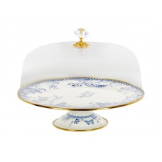 Тортовниця емальована BUTTERFLY Elmani з кришкою на ніжці, 30 см. (763-029)