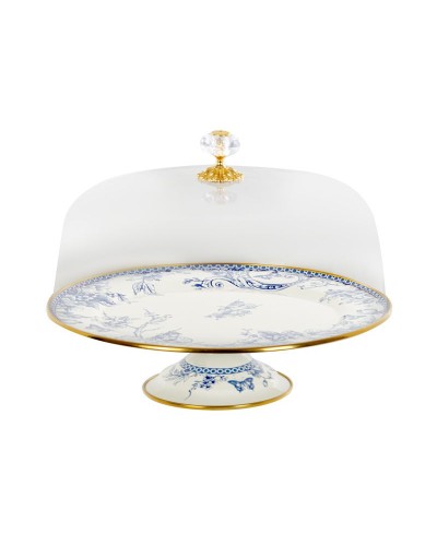 Тортовниця емальована BUTTERFLY Elmani з кришкою на ніжці, 30 см. (763-029)