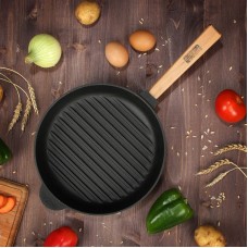 Чугунная сковорода гриль Brizoll Optima 280 х 50 мм (O2850G-P)