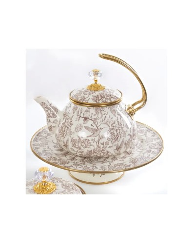 Тортівниця емальована Elmani BIRD з кришкою на ніжці, 30 см. (763-043)