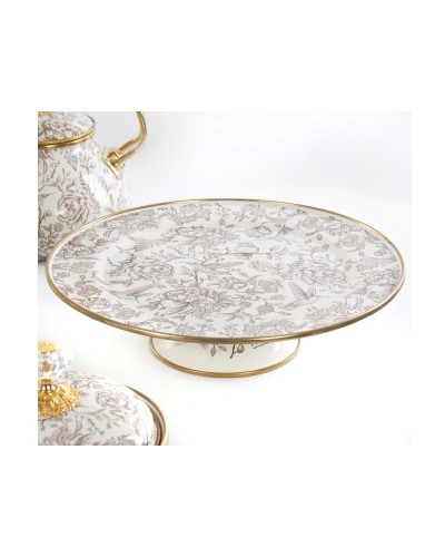 Тортівниця емальована Elmani BIRD з кришкою на ніжці, 30 см. (763-043)