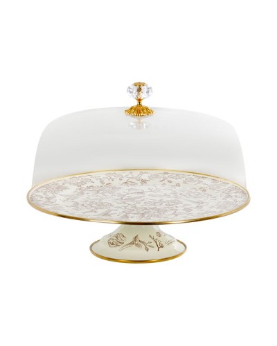 Тортівниця емальована Elmani BIRD з кришкою на ніжці, 30 см. (763-043)