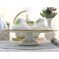 Тортовница эмалированная Elmani BIRD с крышкой на ножке, 30 см. (763-043)