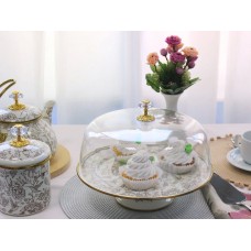 Тортівниця емальована Elmani BIRD з кришкою на ніжці, 30 см. (763-043)