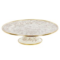 Тортовница эмалированная Elmani BIRD с крышкой на ножке, 30 см. (763-043)