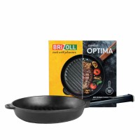 Чугунная сковорода гриль Brizoll Optima-Black 240 х 40 мм (O2440G-P1)