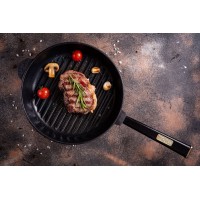 Чугунная сковорода гриль Brizoll Optima-Black 240 х 40 мм (O2440G-P1)
