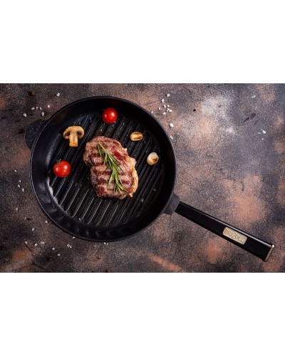 Чугунная сковорода гриль Brizoll Optima-Black 240 х 40 мм (O2440G-P1) Чугунная сковорода гриль Brizoll Optima-Black 240 х 40 мм (O2440G-P1)