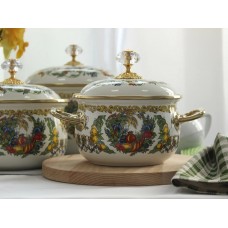 Кастрюля эмалированная Elmani VITALY с крышкой, 1,5л, 14см (763-019)