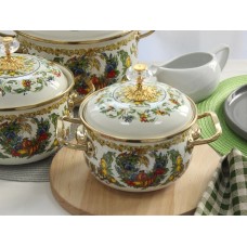 Кастрюля эмалированная Elmani VITALY с крышкой, 1,5л, 14см (763-019)