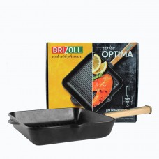 Чугунная сковорода гриль Brizoll Optima 280 х 280 х 50 мм (O282850G-P)
