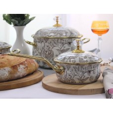 Ківш емальований Elmani BIRD з кришкою, 0,9 л, 14 см х 31 см (763-044)