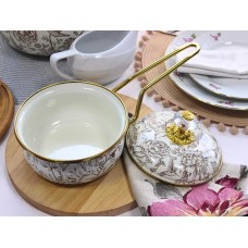 Ківш емальований Elmani BIRD з кришкою, 0,9 л, 14 см х 31 см (763-044)