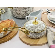 Ківш емальований Elmani BIRD з кришкою, 0,9 л, 14 см х 31 см (763-044)