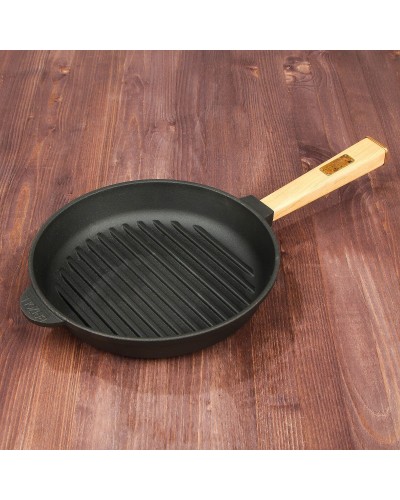 Чугунная сковорода гриль Brizoll Optima 260 х 40 мм (O2640G-P) Чугунная сковорода гриль Brizoll Optima 260 х 40 мм (O2640G-P)