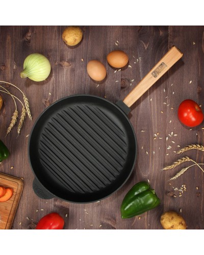 Чавунна сковорода гриль Brizoll Optima 240 х 40 мм (O2440G-P) Чавунна сковорода гриль Brizoll Optima 240 х 40 мм (O2440G-P)