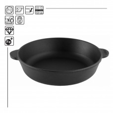 Жаровня чугунна Brizoll з чугунною кришкою 300 х 60 мм (M3060U-1)