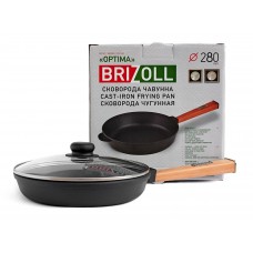 Чугунная сковорода с крышкой Brizoll Optimа 280 х 40 мм. (O2840-P-C)