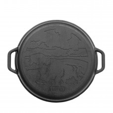 Казан чавунний азіатський Brizoll 15 л з кришкою-сковородою, чохлом та триножкою (KA15-2TCH)