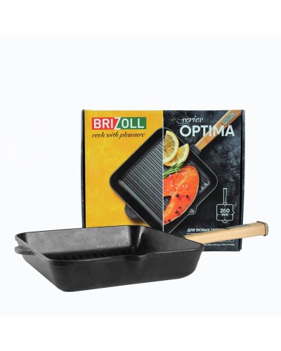Чавунна сковорода гриль Brizoll Optima 260 х 260 х 50 мм. (O262650G-P) Чавунна сковорода гриль Brizoll Optima 260 х 260 х 50 мм. (O262650G-P)