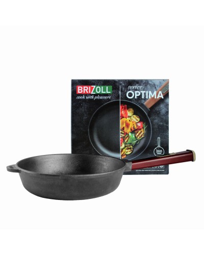 Чавунна сковорода Brizoll Optima-Bordo 260х60 мм. (O2660-P2)