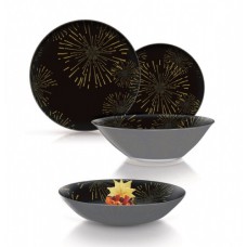 Столовий сервіз Luminarc Simply Nightfall Gold 46 предметів чорний (Q1062)