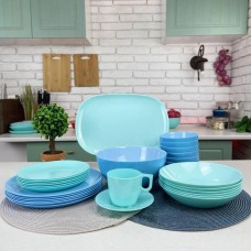 Сервіз столовий Luminarc Diwali Light Turquoise & Blue 38 предметів бірюзовий, блакитний (Q0004)