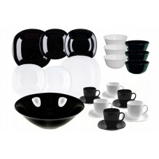 Столовий сервіз Luminarc Carine black & white 38 предметів чорно-білий (P4676)