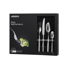 Набір столових приборів Ardesto Black Mars Bordeaux 24 предметів (AR0724BS)